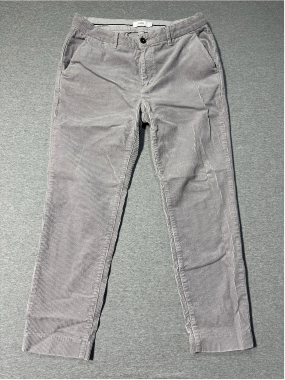 Men's Closed Corduroy Pants Grey Waist 30
